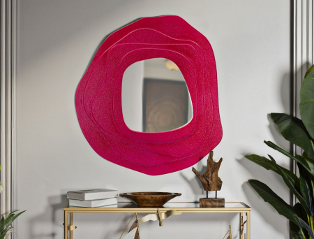 Oglinda asimetrica fuxia | Decor expresiv | CreativDeco [1]