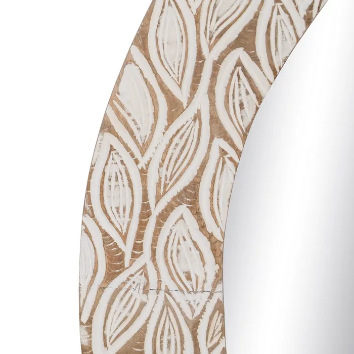 Oglinda rotunda lemn alb uzat sofisticata|Oglinzi elegante si moderne [3]