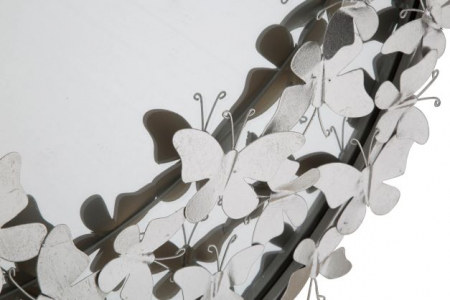 Oglinda Rotunda argintie cu Fluturi | CreativDeco.ro [2]