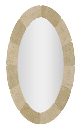 Mobilier - Oglindă de perete ovală înaltă stil organic natural
