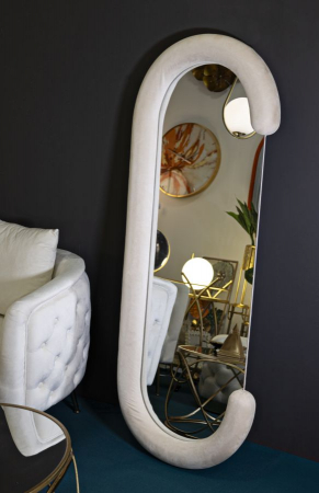 Oglinda Ovala Catifea Crem Forma C CreativDeco [4]