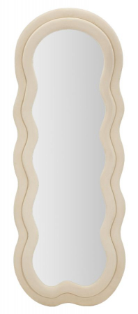 Oglinzi - Oglinda Rama Catifea Crem Eleganta pentru Hol CreativDeco