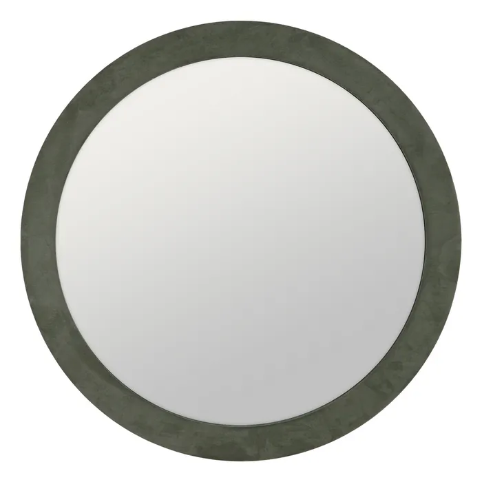 Oglinzi - Oglinda rotunda de 120 cm cu rama textila verde - CreativDeco