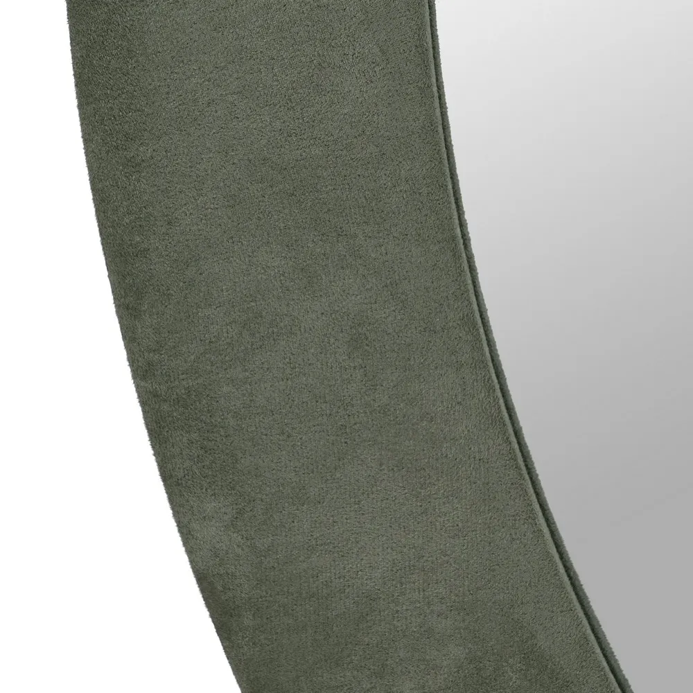 Oglinda rotunda de 120 cm cu rama textila verde - CreativDeco [4]