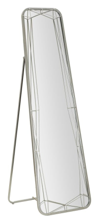 Mobilier - Oglinda de podea cu rama geometrica din metal argintiu si MDF 46x153 cm