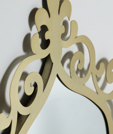 Oglindă decorativă aurie din fier Art Deco oriental [2]