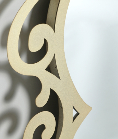 Oglindă decorativă aurie din fier Art Deco oriental [3]