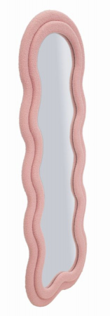 oglinda glam boucle roz pastel cu ramă curbată Teddy [2]