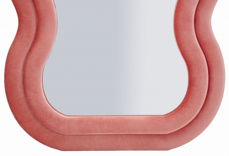 oglinda glam catifea roz pastel cu ramă curbată verticală [6]