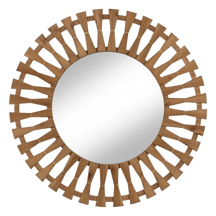 Oglinzi - Oglinda rotunda rama lemn moderna|Oglinzi elegante si captivante