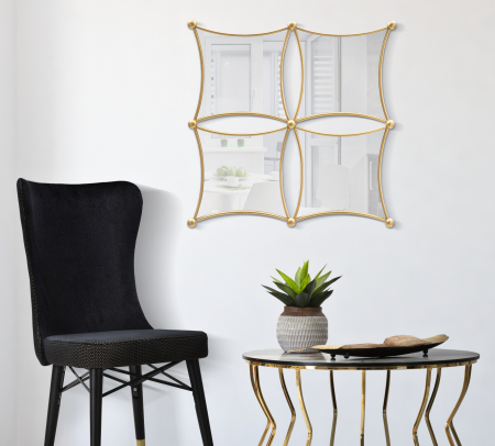 Oglinda decorativa Jalo, metal auriu - CreativDeco.ro [1]