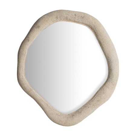 Oglinzi - Oglindă organică ramă sculpturală rășină crem Liessel