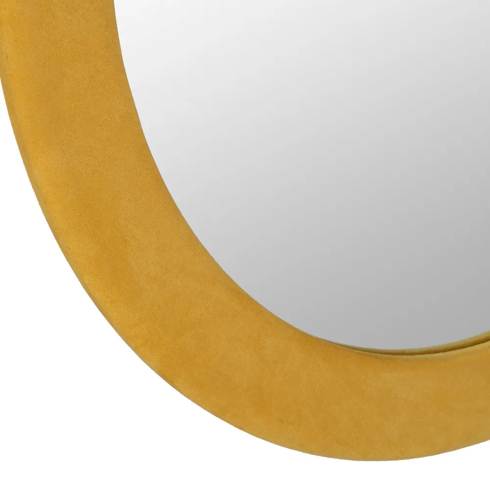 Oglinda rotunda de 120 cm cu rama mustar - CreativDeco [2]