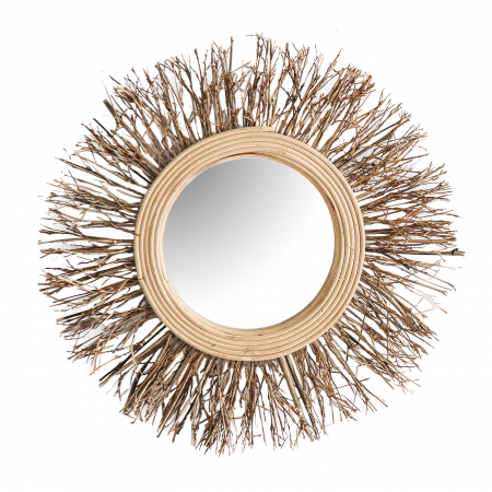 Oglinzi - Oglinda rotunda mica bambus | Decoratiuni etnice