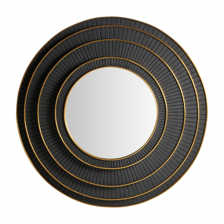 Oglinzi - Oglinda Art Deco mango negru auriu|Oglinzi decorative