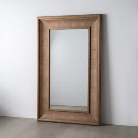 Oglinda din lemn natural cu rama lata profil in trepte – efect sculptural [7]