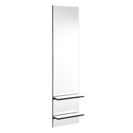 Mobilier - Oglindă înaltă argintie din MDF cu 2 rafturi de sticlă 30x120 cm