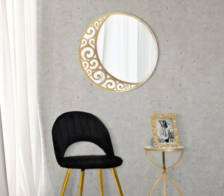 Oglinda rotunda aurie Luna Astratta | creativdeco.ro [1]