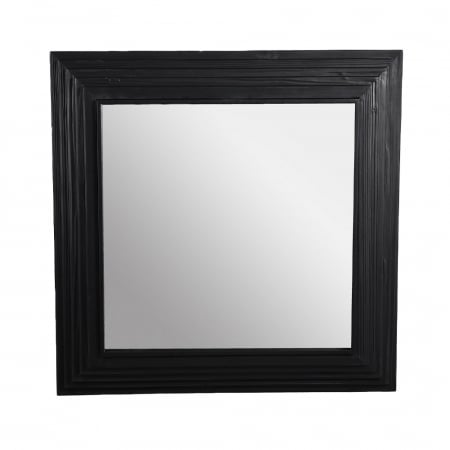 Oglinzi - oglindă decorativă rotundă neagră din lemn 85x85 cm
