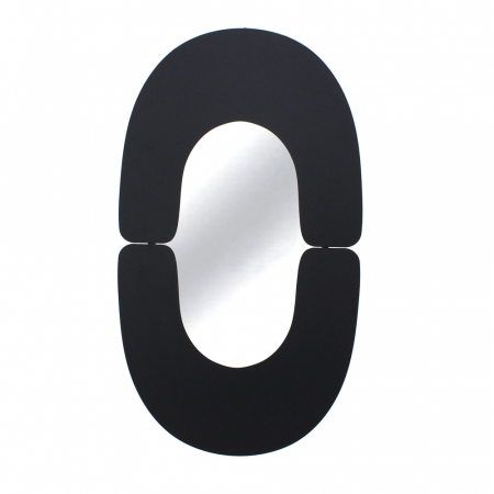 Oglinzi - oglindă decorativă modernă cu ramă negru mat și formă curbată