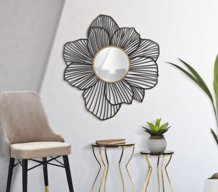 Oglinda florala negru auriu Osaka | creativdeco.ro [1]