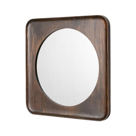 Mobilier - Oglindă pătrată din lemn de paulownia maro