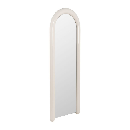 Oglindă pentru dressing crem lăcuită din MDF cu ramă arcuită – vedere frontală, ramă crem lucioasă arcuită. [2]