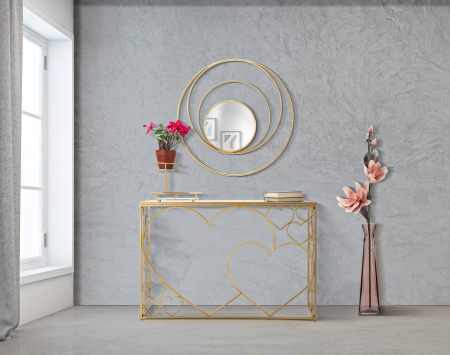 Oglinda perete Arc, metal auriu - CreativDeco.ro [1]