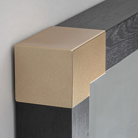 Oglinda perete Art Deco cu rama din frasin negru si colturi metalice aurii Delmont 140x11x140 cm [1]