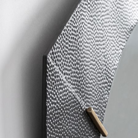 Oglinda perete Art Deco reinterpretata cu rama metalica neagra si insertii MDF negre Murren 143x2x143 cm [2]