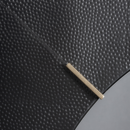 Oglinda perete Art Deco reinterpretata cu rama metalica neagra si insertii MDF negre Murren 143x2x143 cm [3]