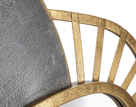 Oglinda perete Art, metal, auriu/gri [4]