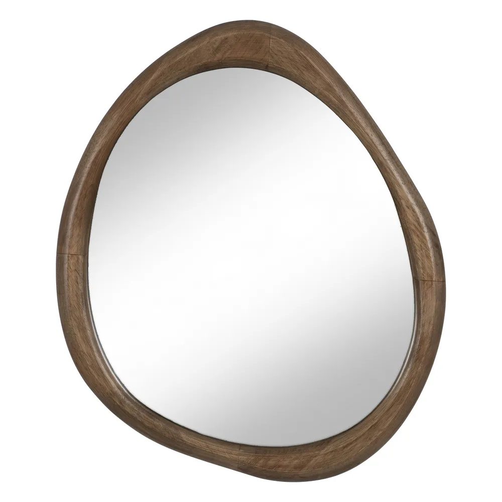 Oglinzi - Oglinda perete Asimetric, lemn maro - creativdeco.ro