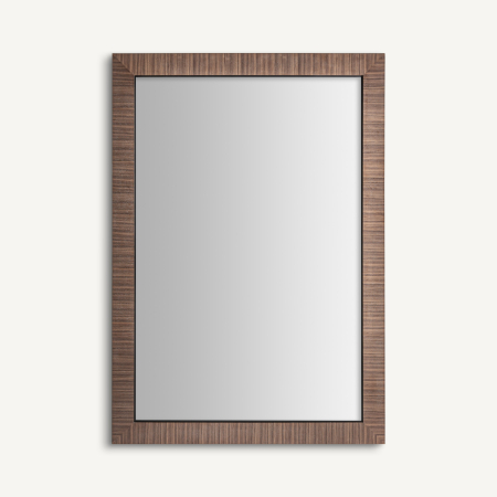 Oglinzi - Oglinda perete din lemn de nuc si MDF cu colturi aurii si rama fina Rhein 142x11x203,5 cm