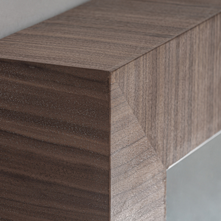 Oglinda perete din lemn de nuc si MDF cu colturi aurii si rama fina Rhein 142x11x203,5 cm [2]