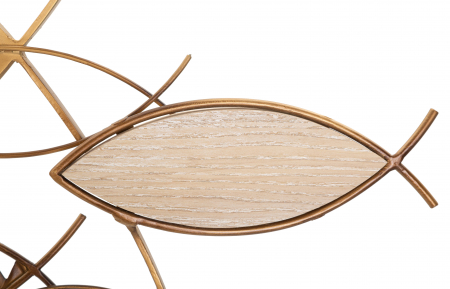 Oglinda perete Fish, metal auriu [2]