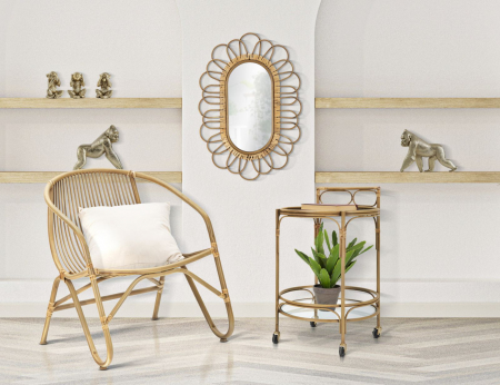 Oglinda perete Panama, ratan, natural [4]