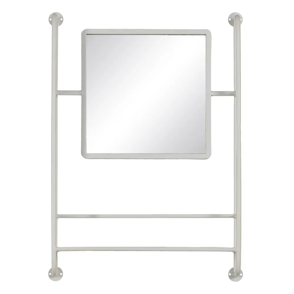 Rafturi de perete - Oglinda patrata cu raft integrat pentru spatii moderne