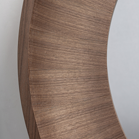 Oglinda perete rotund din nuc maro deschis cu rama acanalata si volum Zermatt 110x11x110 cm [3]