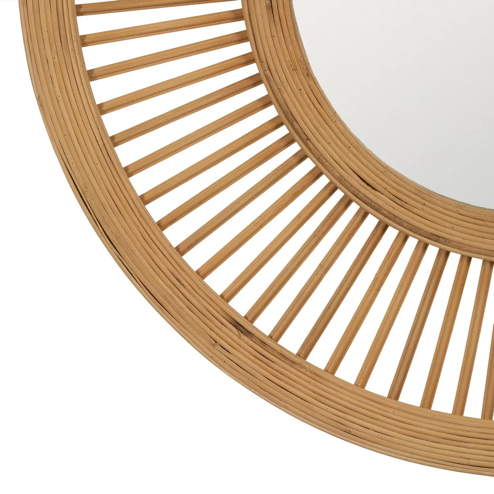 Oglinda perete rotunda Bamboo, bambus natural [4]