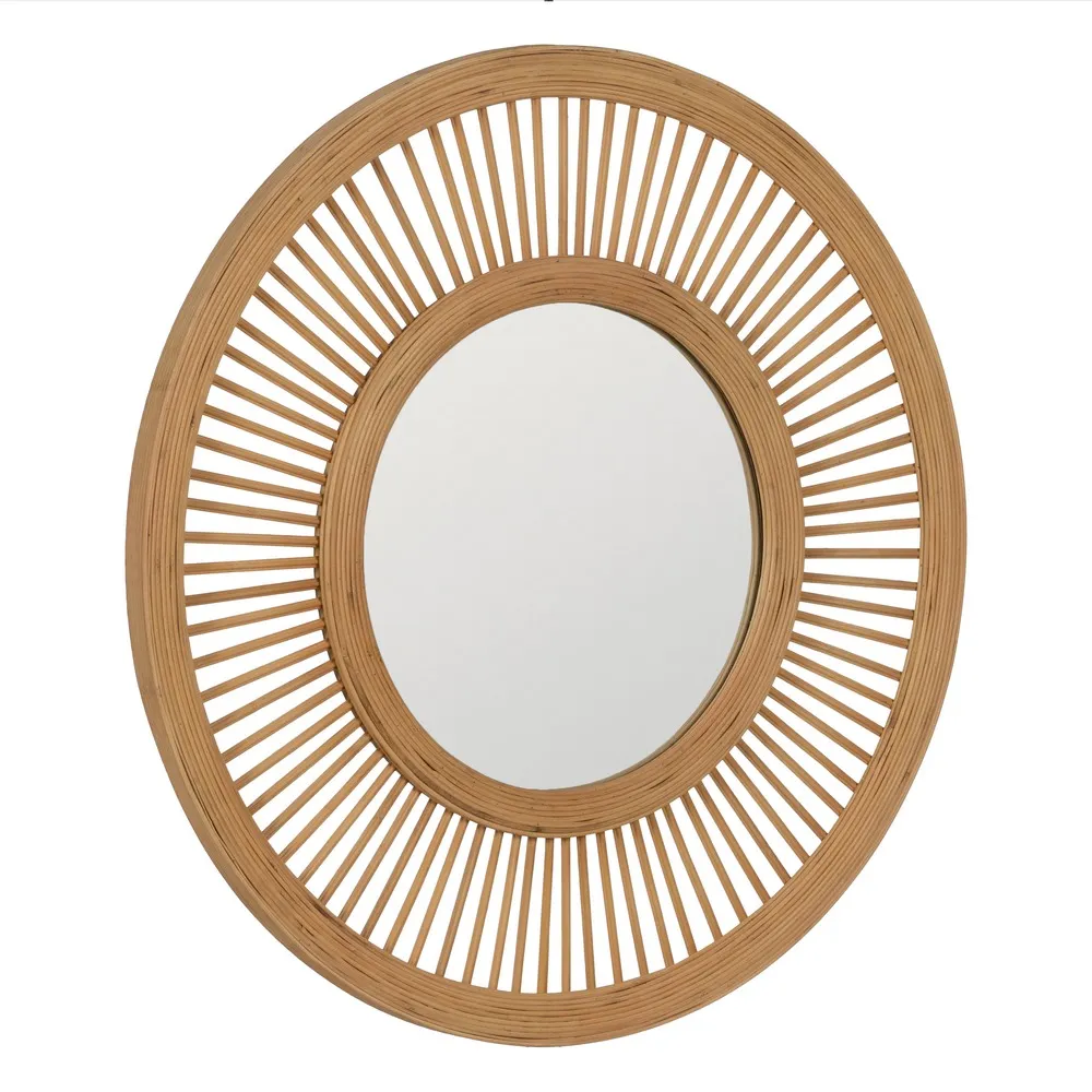 Oglinda perete rotunda Bamboo, bambus natural [1]