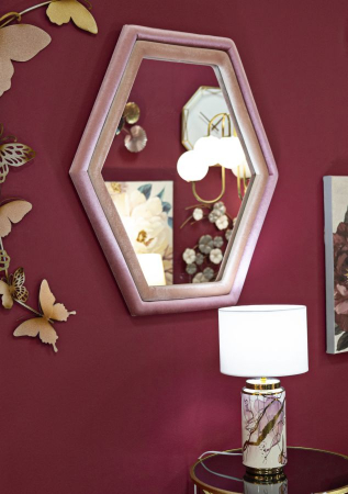 Oglinda perete Tony, catifea roz - creativdeco.ro [1]