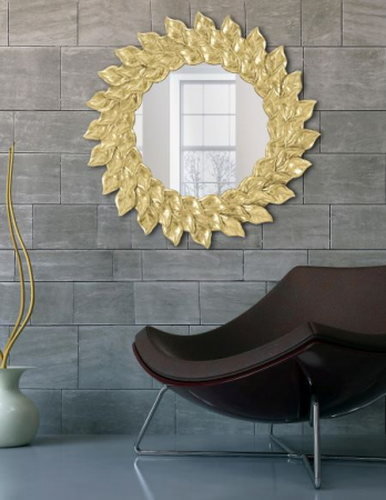 Oglinda Rotunda Aurie Petal Rame | CreativDeco.ro [1]