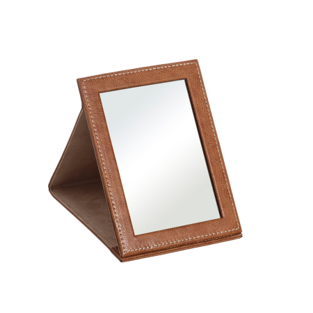 Oglinzi cu picior - Oglindă portabilă din piele ecologică cu picior pliabil 16x22 cm