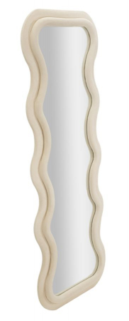 Oglinda eleganta cu rama catifea crem CreativDeco [2]