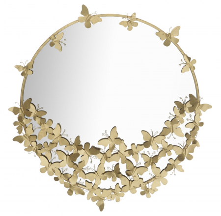 Oglinzi in Stil Glam - Oglinda Rotunda Aurie Farfalle New - CreativDeco.ro