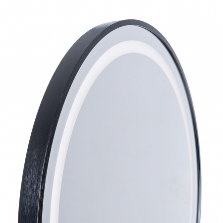 Oglindă rotundă cu lumină LED și ramă neagră din aluminiu [4]