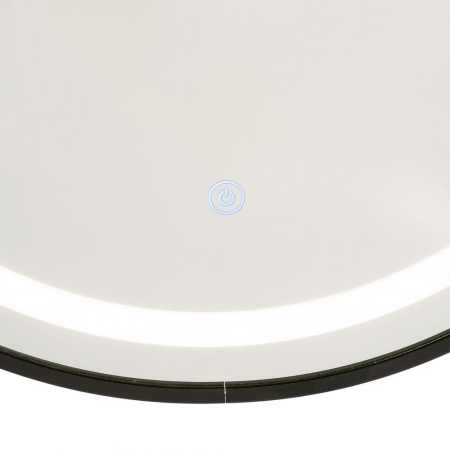 Oglindă rotundă cu lumină LED și ramă neagră din aluminiu [6]