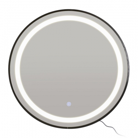 Colectia noua - Oglindă rotundă cu lumină LED și ramă neagră din aluminiu