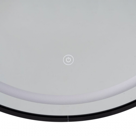 Oglindă rotundă cu lumină LED și ramă neagră din aluminiu [7]